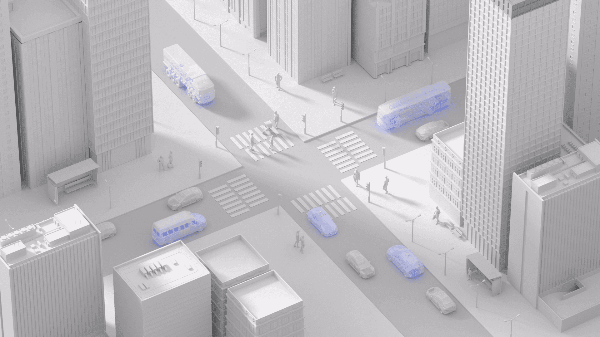 라이드플럭스 — 홈페이지 '자율주행 AI Driver, RideFlux Driver™' 헤드라인 직후 배치된 메인 비주얼로, 기사 주제인 자율주행 SW 기술력을 가장 직접적으로 보여줌